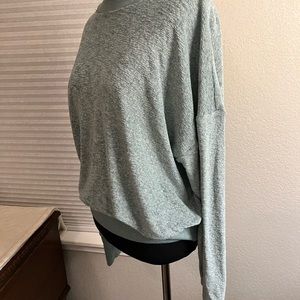 Old Navy cropped sweatshirt in sea green with long sleeves